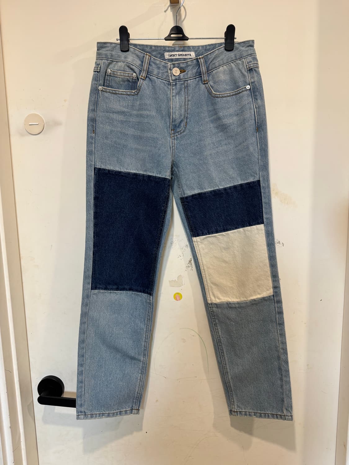 Lucky chouette 럭키슈에뜨 배색 청바지 상품이미지2