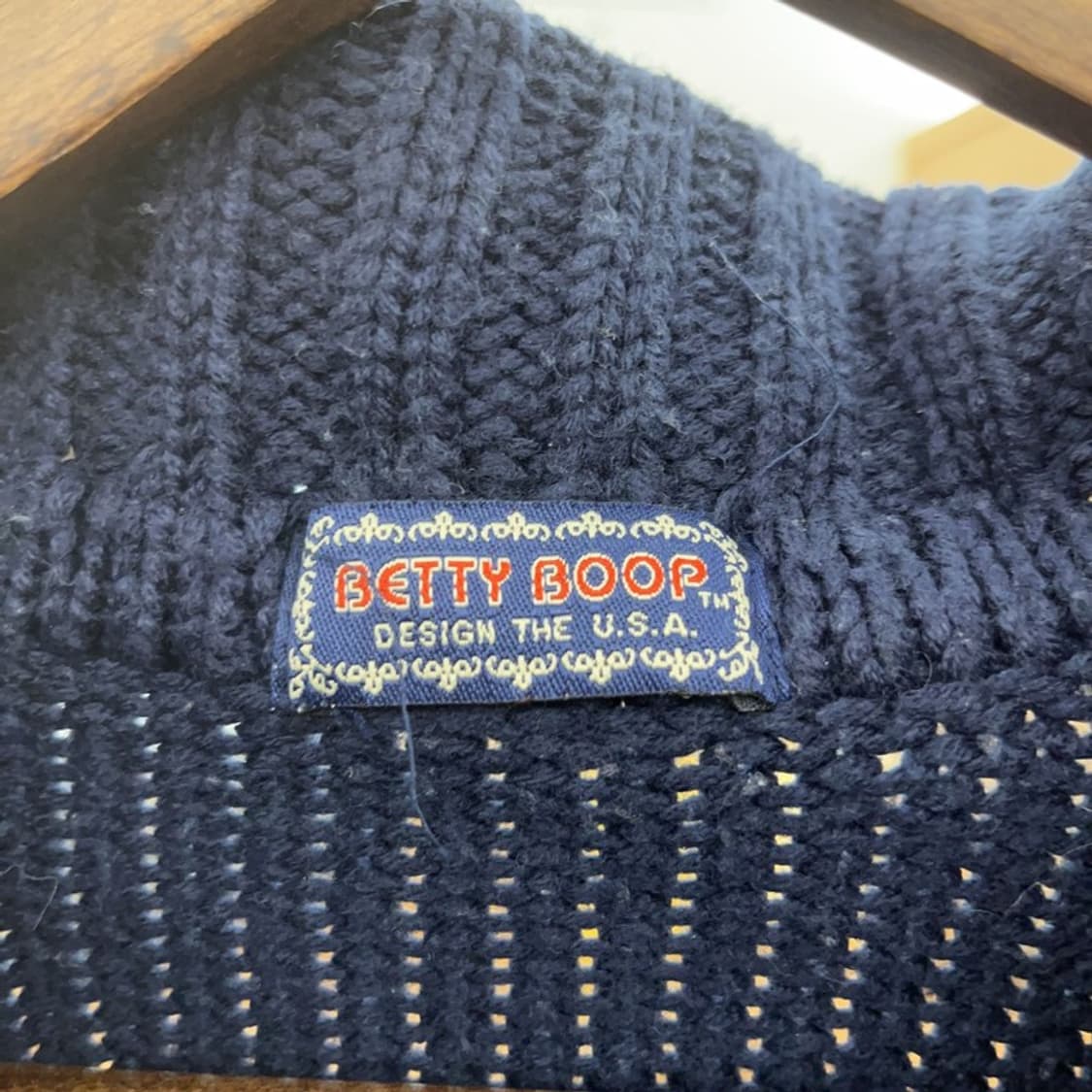 베티붑 펑크 키치 헤드로고 니트 뜨개 집업 가디건 L C09459 상품이미지5