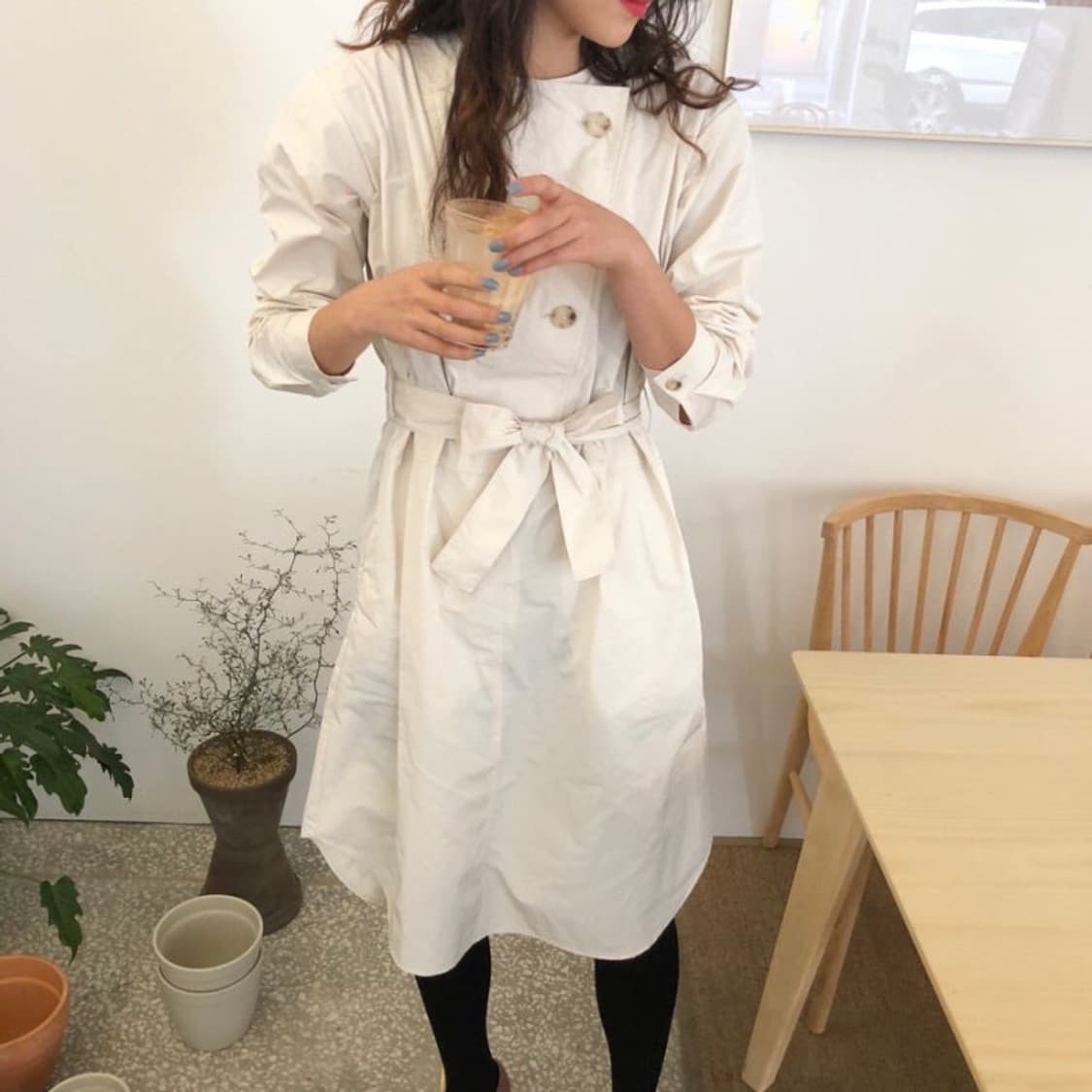 (새상품) 자체재작 트렌치 원피스  상품이미지5