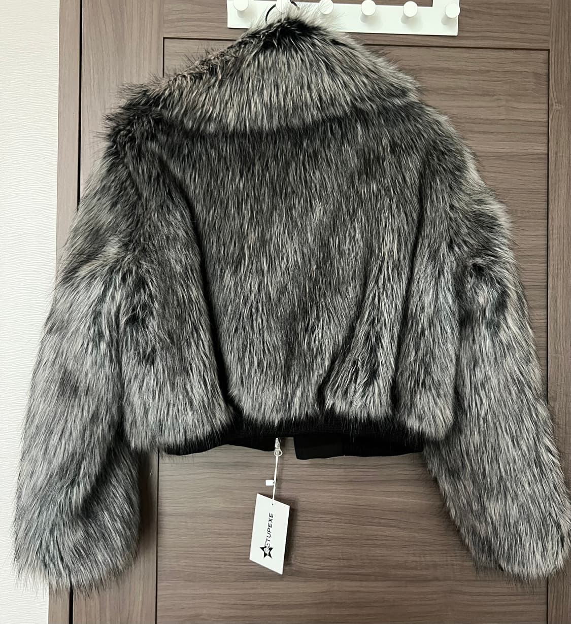 셋업이엑스이 퍼자켓 퍼 숏자켓 차콜 새제품 상품이미지4