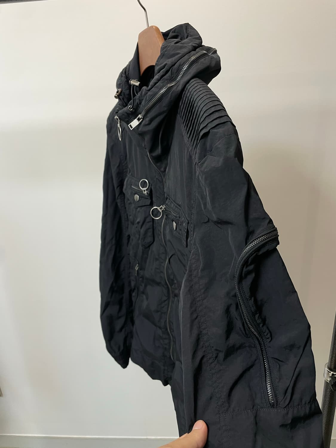 (105) 웰스프링 히든 후드 락시크 블루종 자켓 상품이미지3