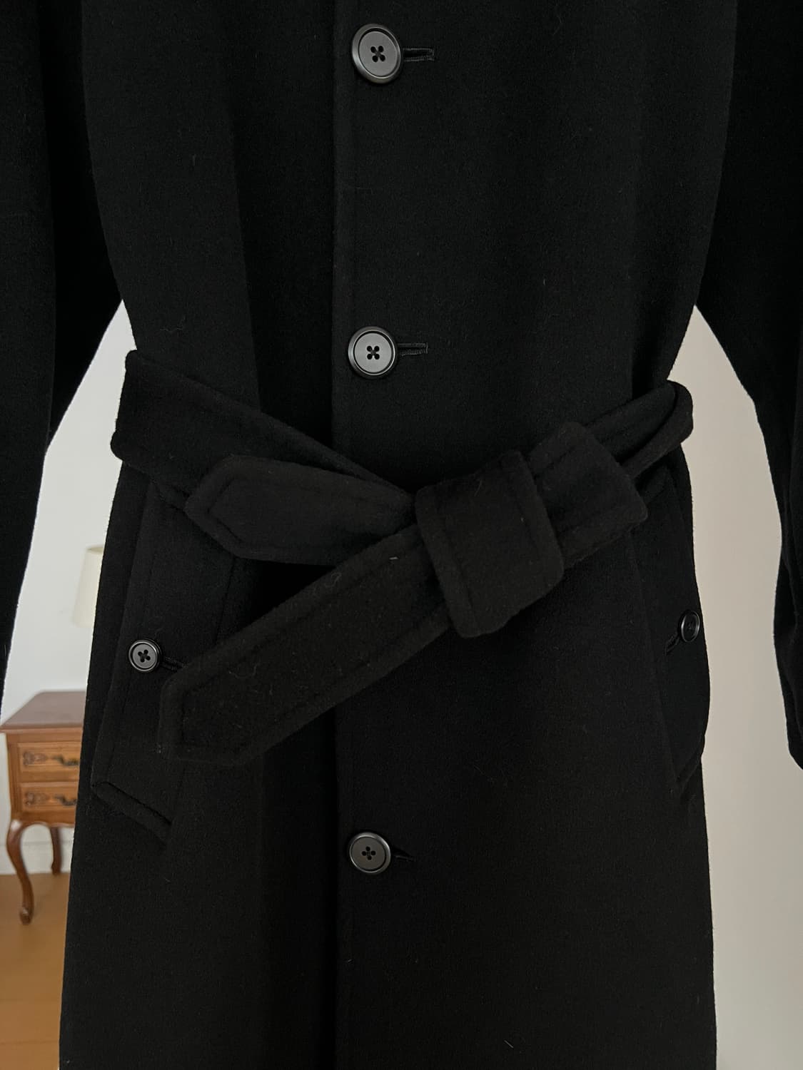 랄프로렌 블랙 캐시미어 블렌드 발마칸 코트 상품이미지2