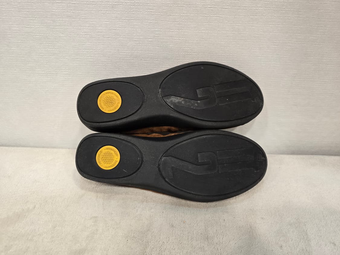 핏플랍 발레리나 플랫 슈즈 스웨이드 브라운/블랙 37 (235) 상품이미지8