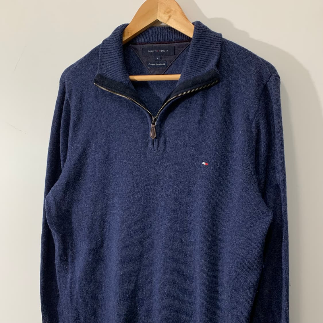 타미힐피거 네이비 니트 반집업  상품이미지2