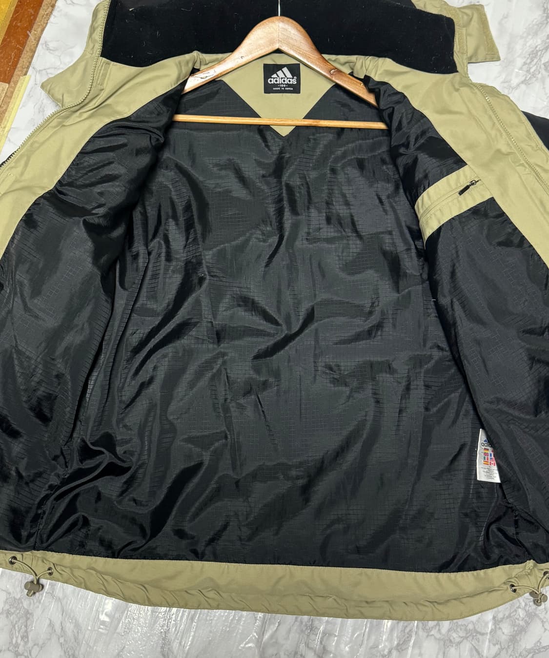 아디다스 사이드라인 카키 푸퍼 패딩 투웨이 자켓 상품이미지6