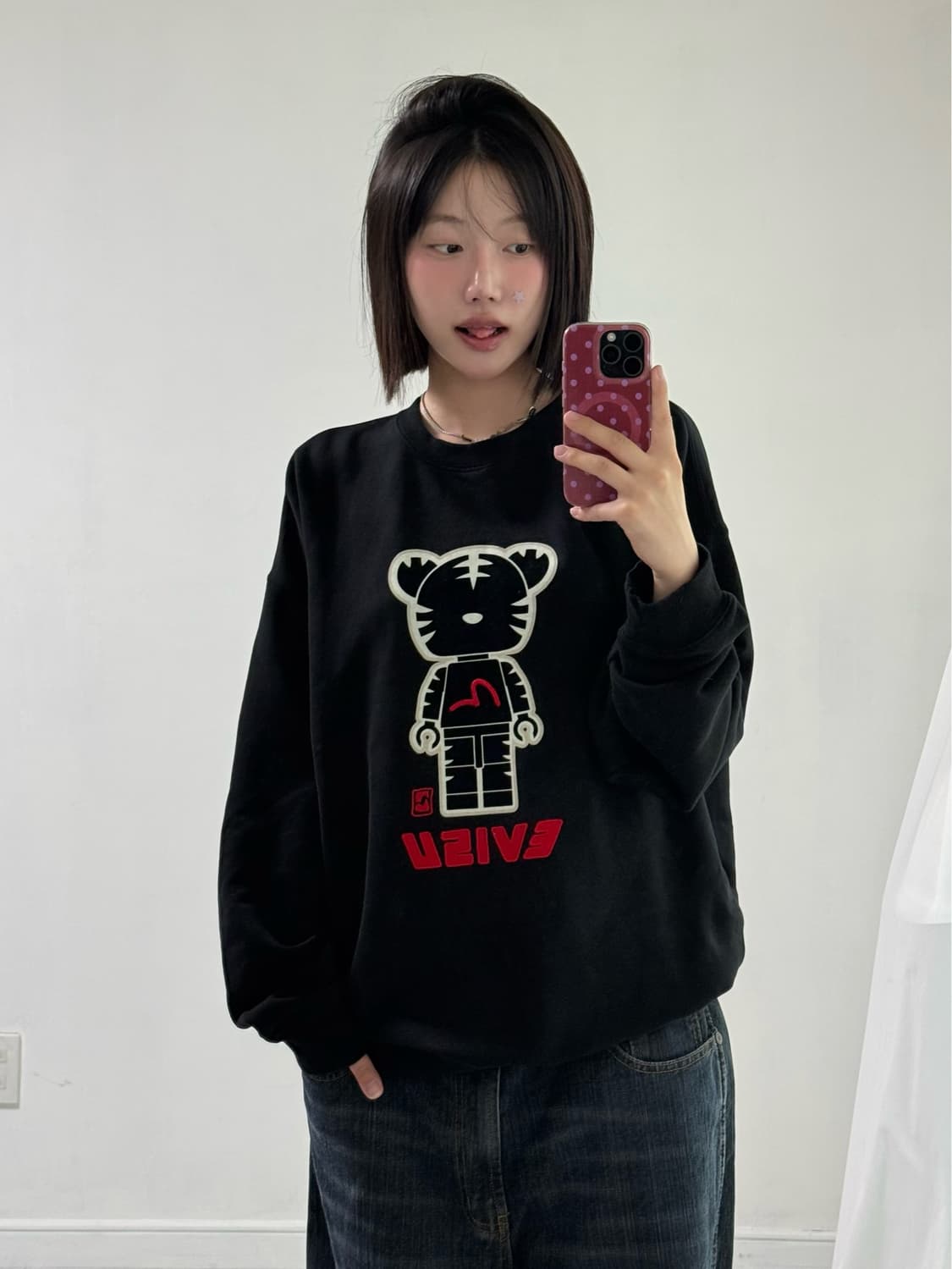 에비수 베어 오버핏 맨투맨 상품이미지1