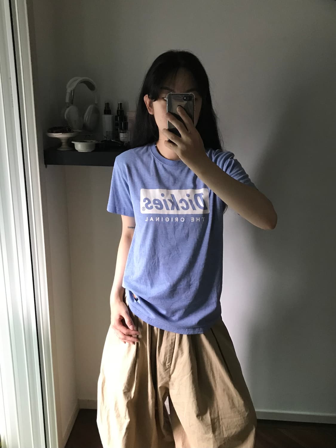 디키즈 중앙 프린팅 스카이블루 반팔티 상품이미지2