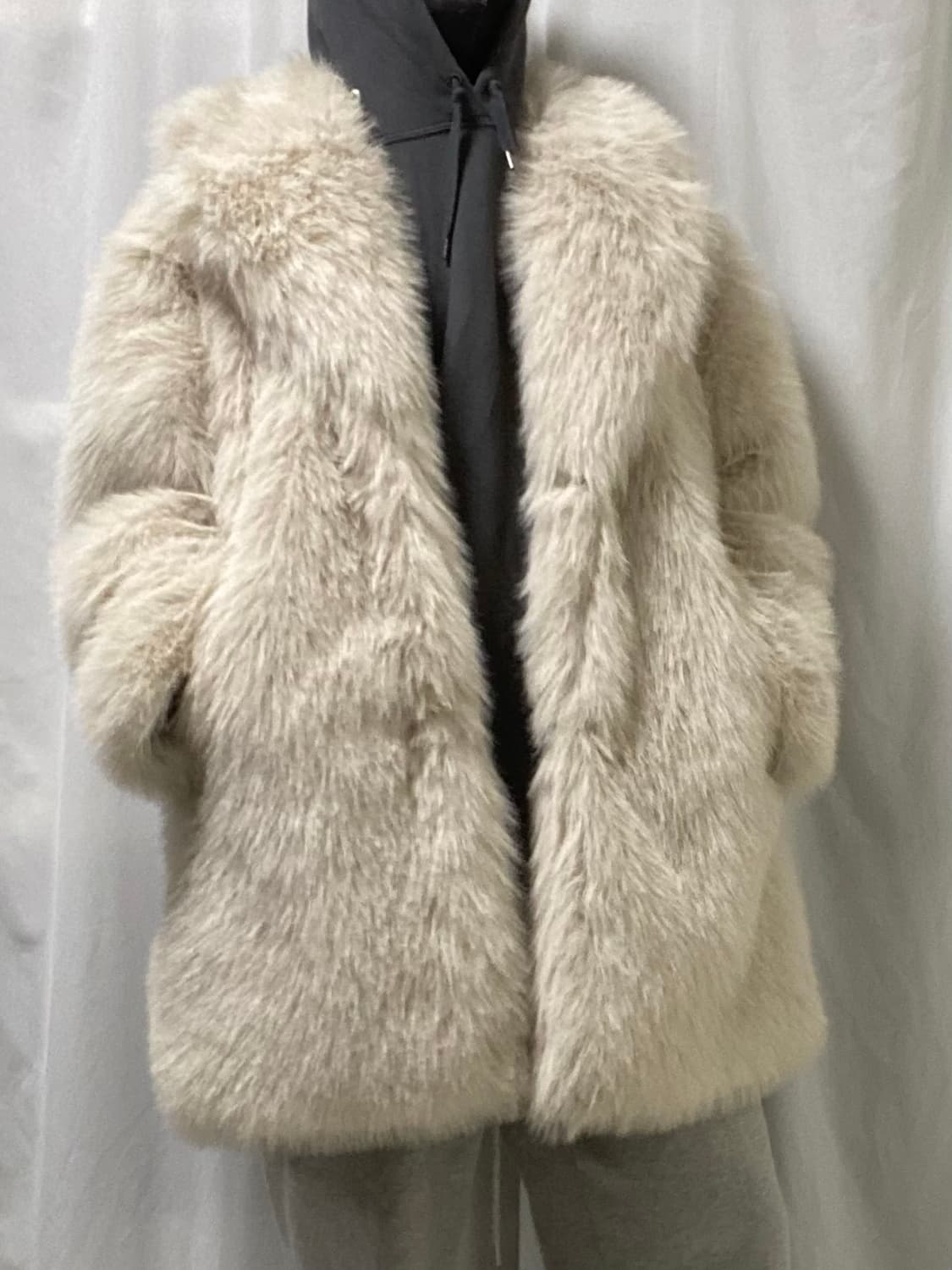 아이보리 퍼 자켓 fur jacket 상품이미지1