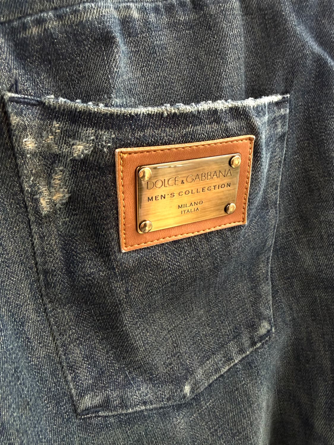 34/ 돌체앤가바나 맨즈 컬렉션 백패치 디스 9부 데님 팬츠 상품이미지9