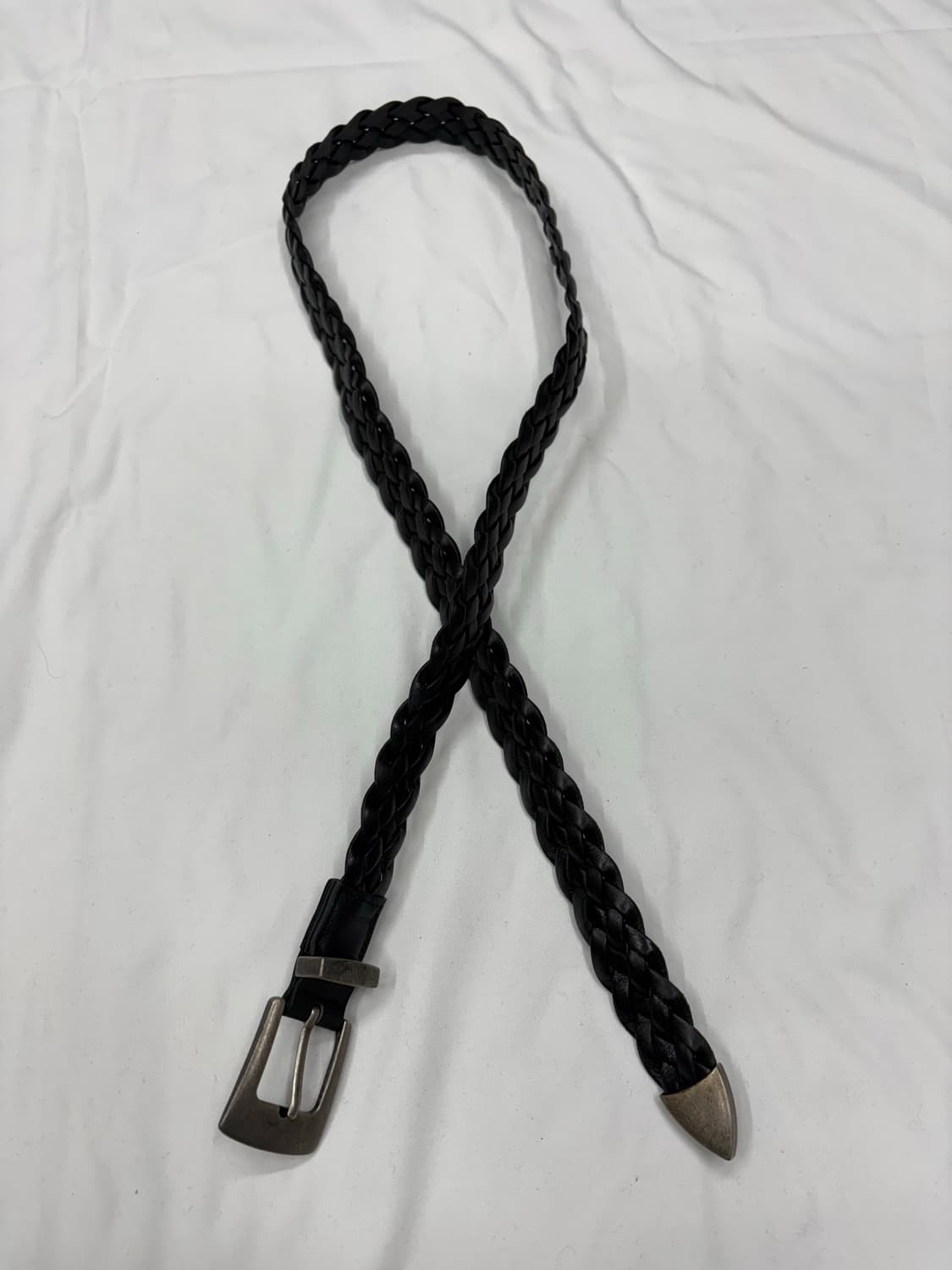 헤리티지 이탈리아 브레이디드 위빙 크롬 레더 벨트 상품이미지2