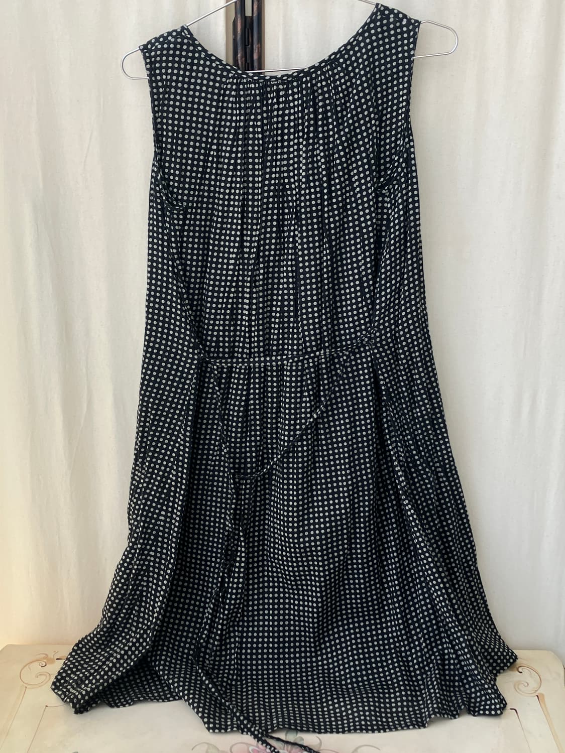 black dot shirring ribbon dress 상품이미지6