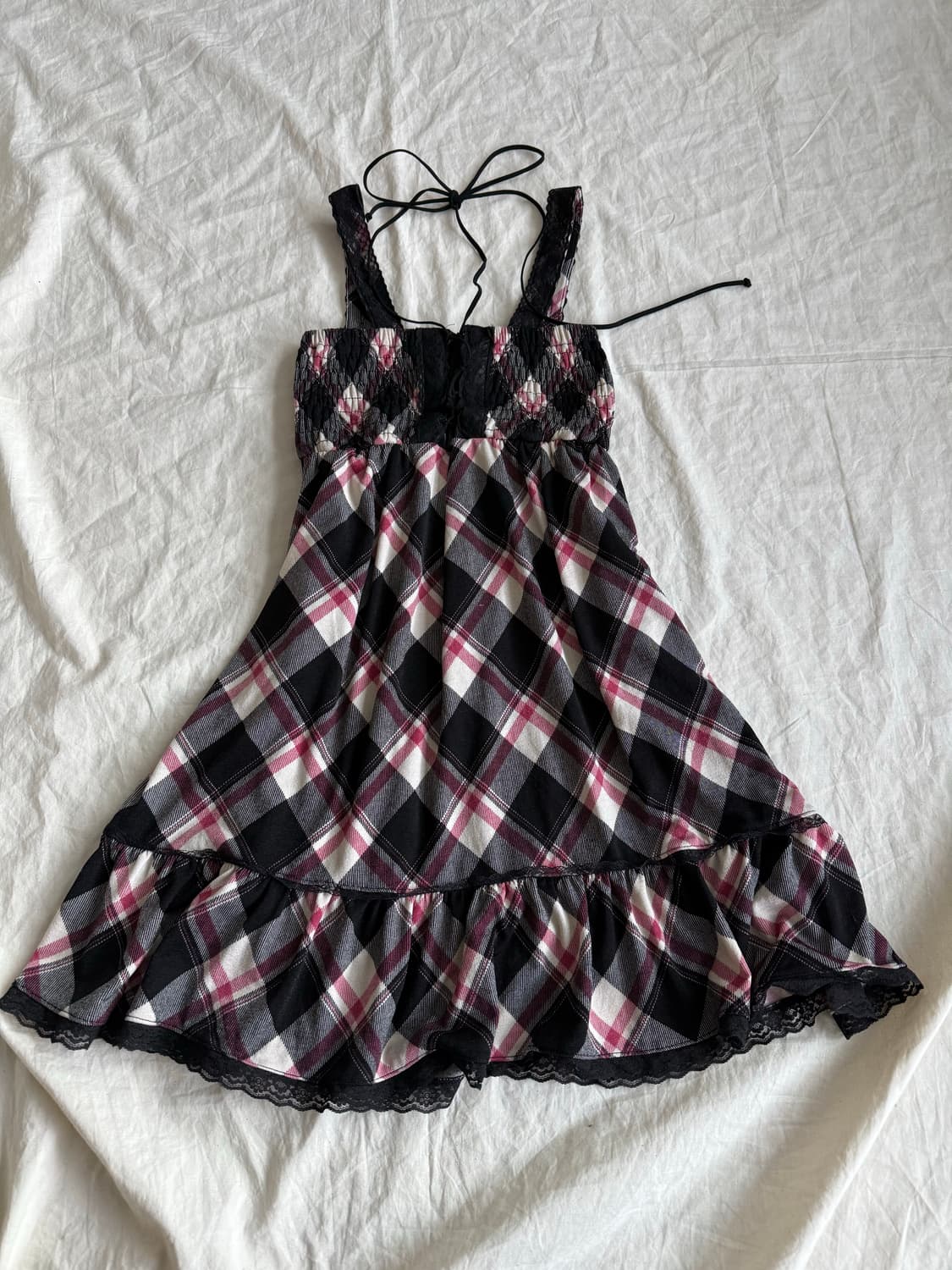 체리핑크 캐캐체 체크 미니 원피스 상품이미지1