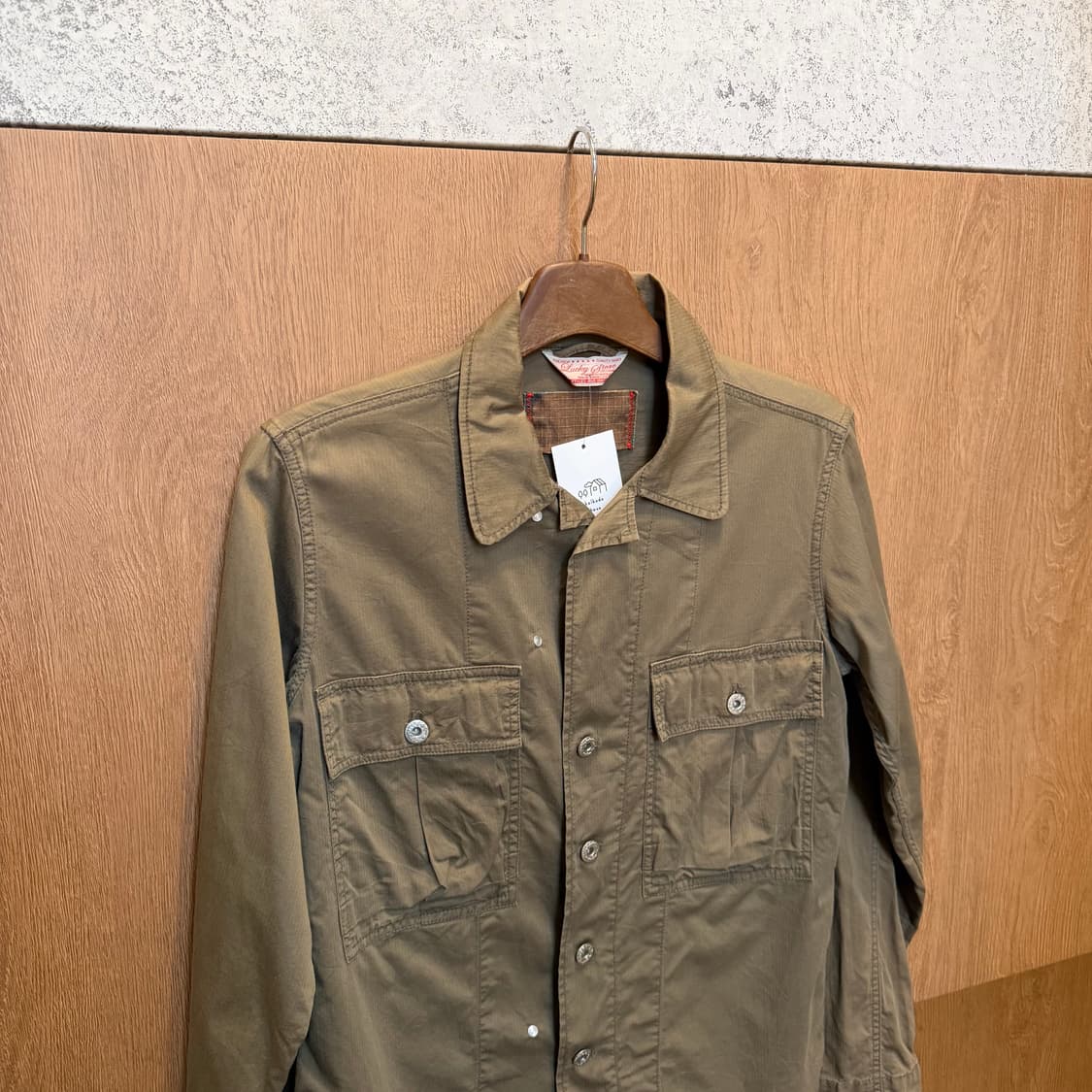 빈티지 사파리 셔츠 자켓 플랩 포켓 디테일 카키 k48 상품이미지3