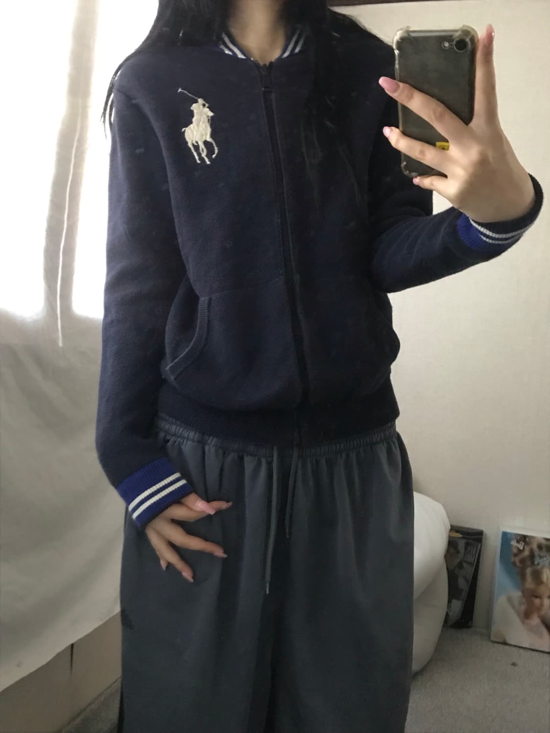 폴로 네이비 빅포니 니트집업 상품이미지5
