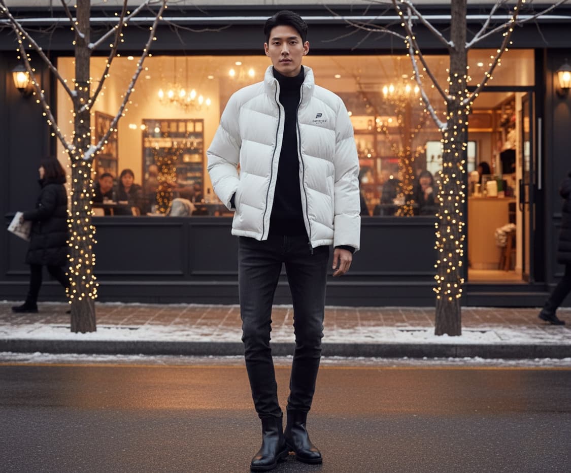 BEAN POLE 빈폴스포츠 흰색 덕다운 패딩 90사이즈 상품이미지1