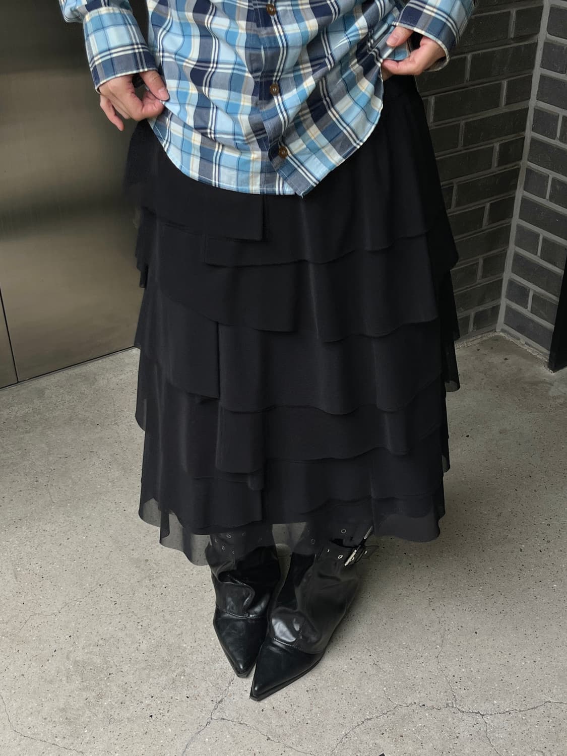 Hiroko Bis 히로코비스 레이어드 프릴 스커트 상품이미지4