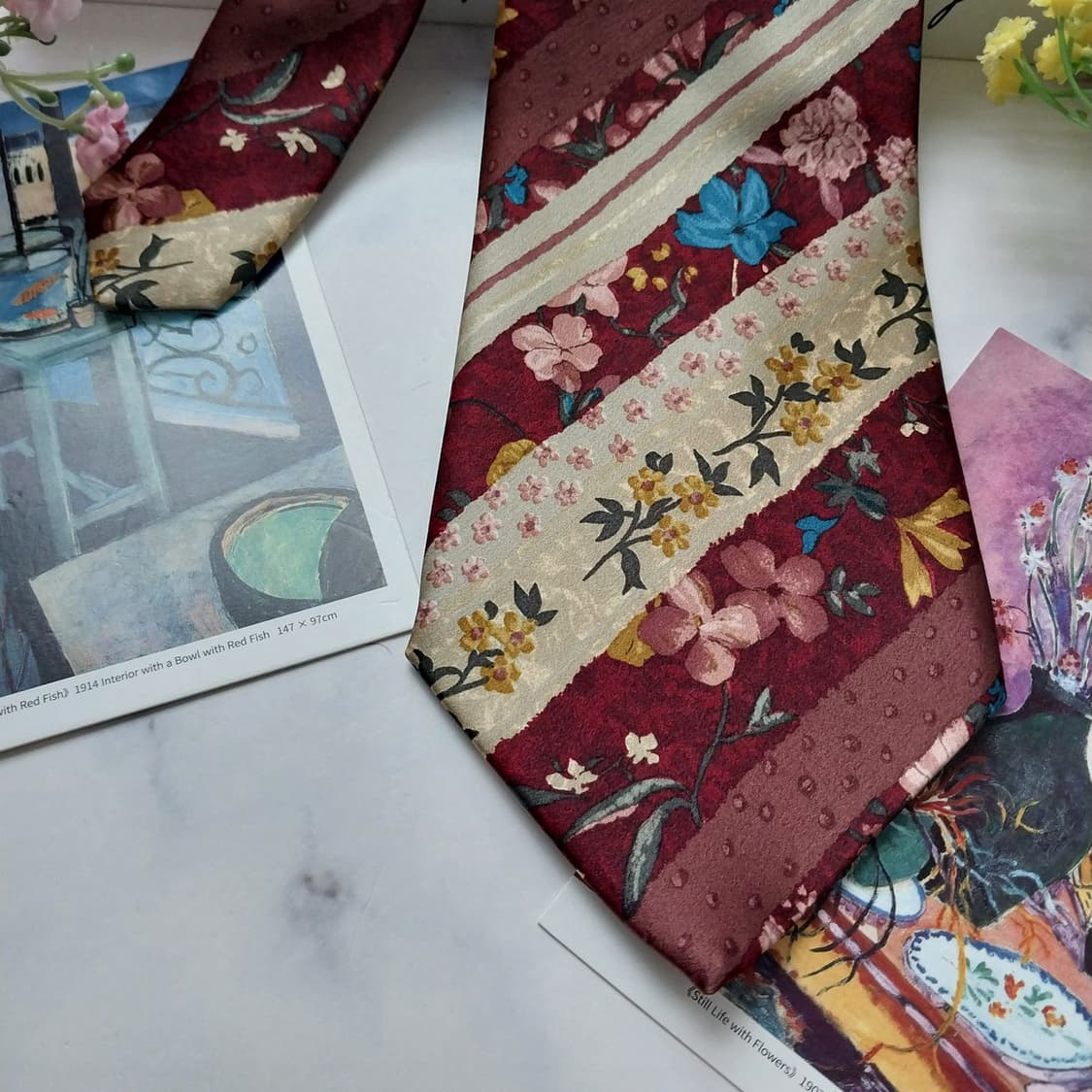 지방시 실크 브라운 플로럴 패턴 넥타이 9.7cm A+등급 K1468
 상품이미지3