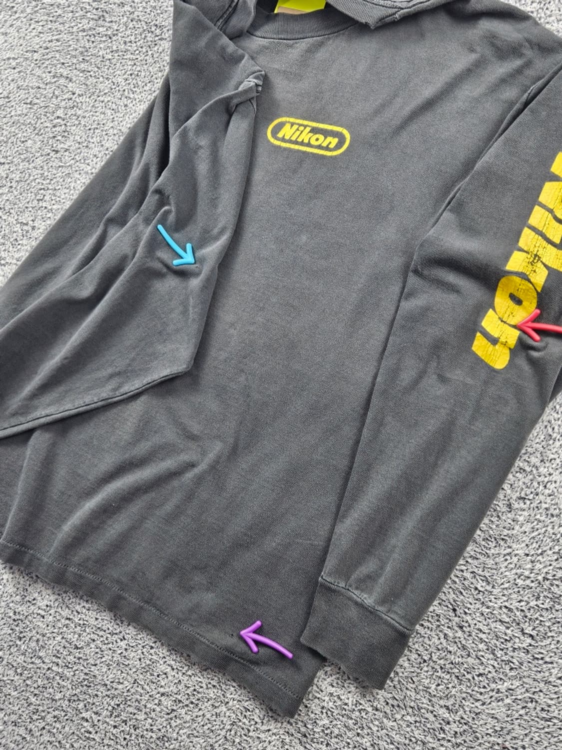 8~90's USA 밀러 니콘 싱글스티치 롱슬리브 ( XL )/11357 상품이미지4