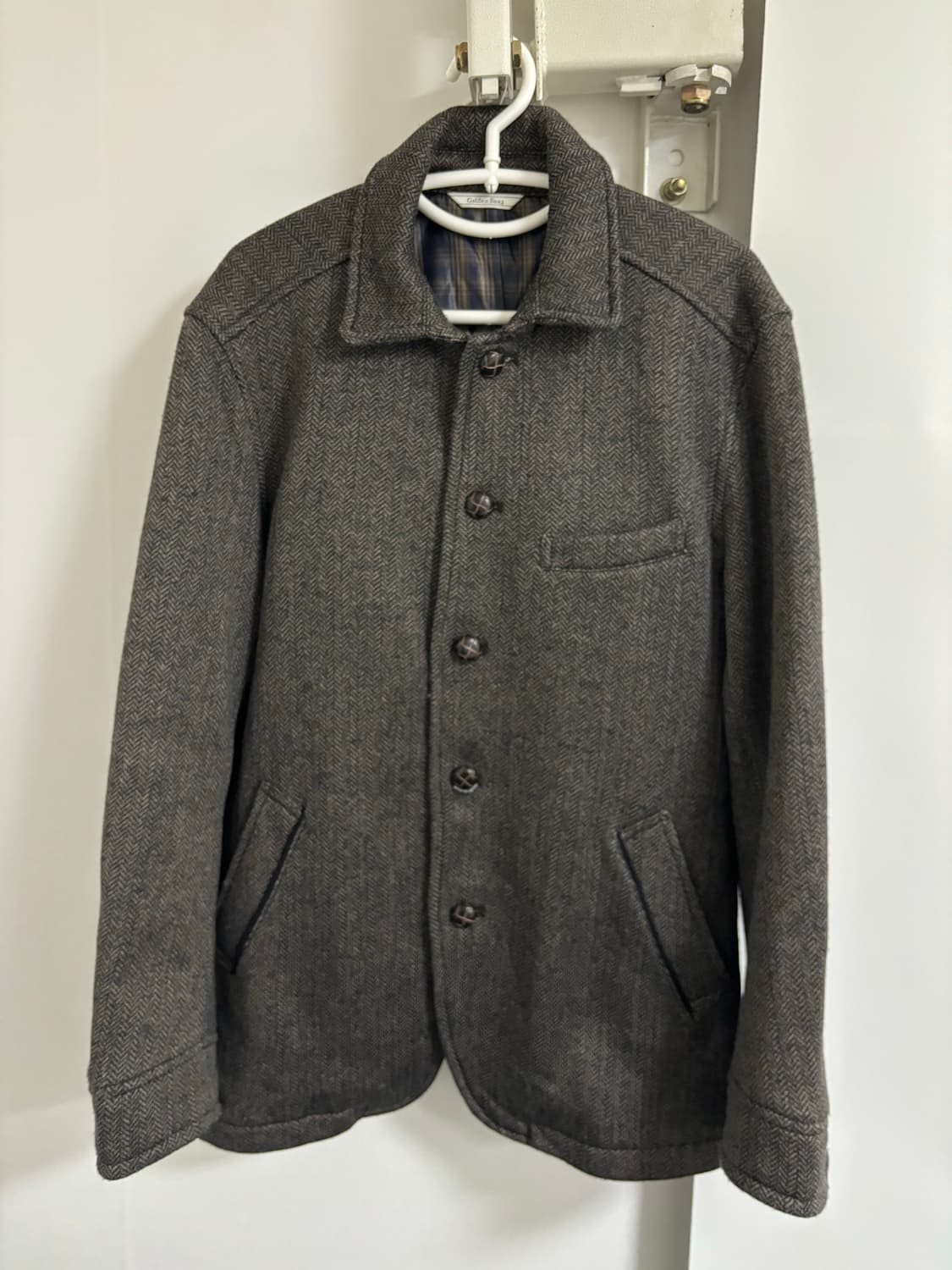 골든베어 재팬 해링본 트위드 울 자켓 상품이미지1
