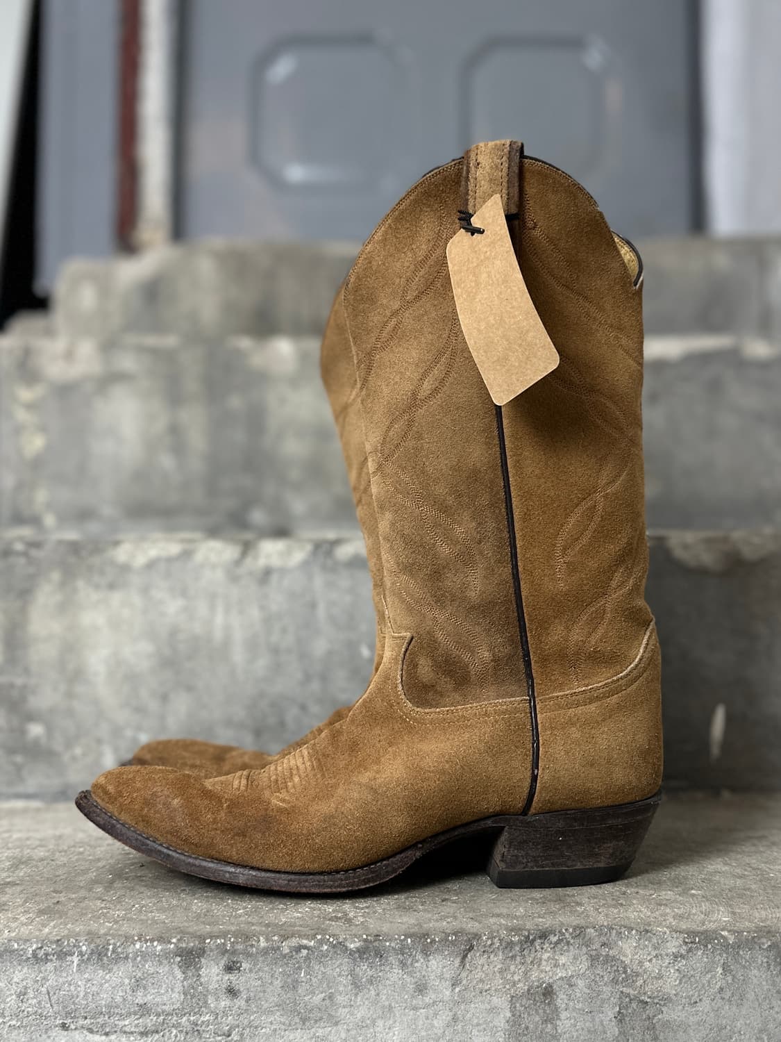 90's USA 토니라마 러프아웃 스웨이드 카우보이 웨스턴 부츠 상품이미지5