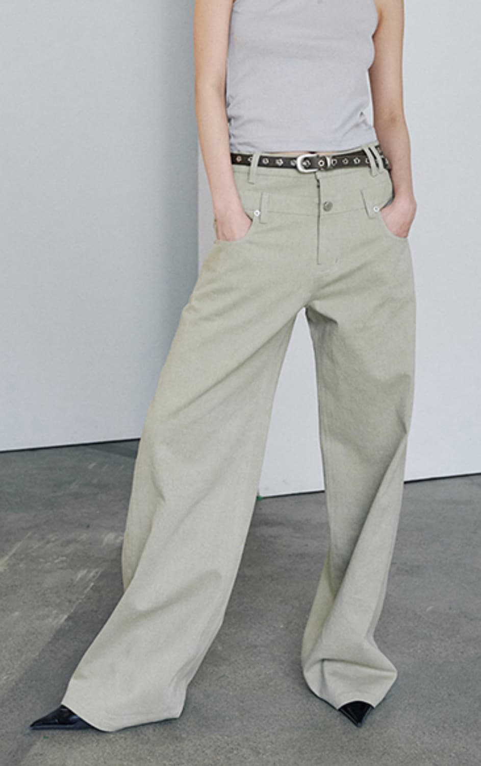 오데스(ORDES) 더블 웨이스트 팬츠/새상품 상품이미지1