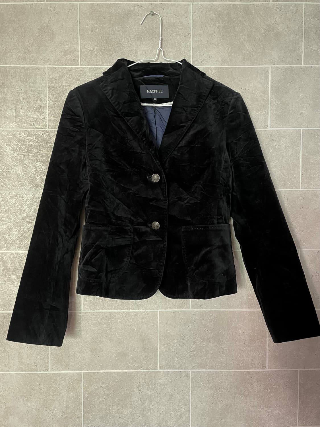 블랙 스웨이드 버튼 자켓 상품이미지2