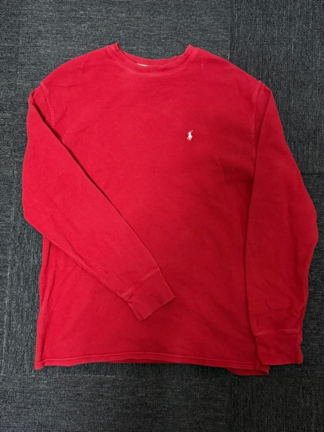 폴로 와플 레드 롱슬리브 상품이미지2
