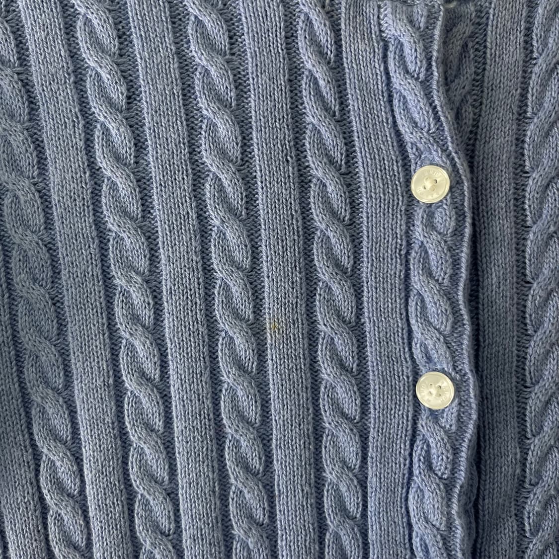 W 95 폴로랄프로렌 스카이블루 꽈배기 가디건 상품이미지5