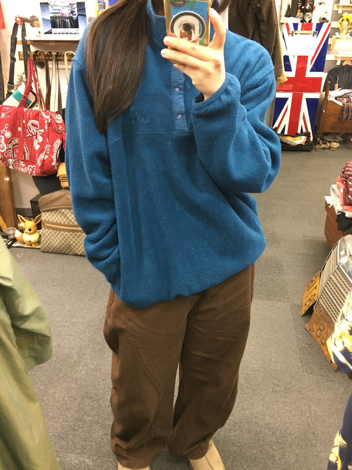 80's 엘엘빈 플리스 스냅 셔츠 상품이미지1