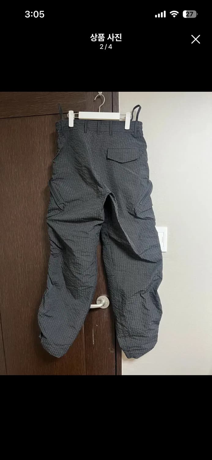 글랙 체크 카고 팬츠 M 새상품 상품이미지3