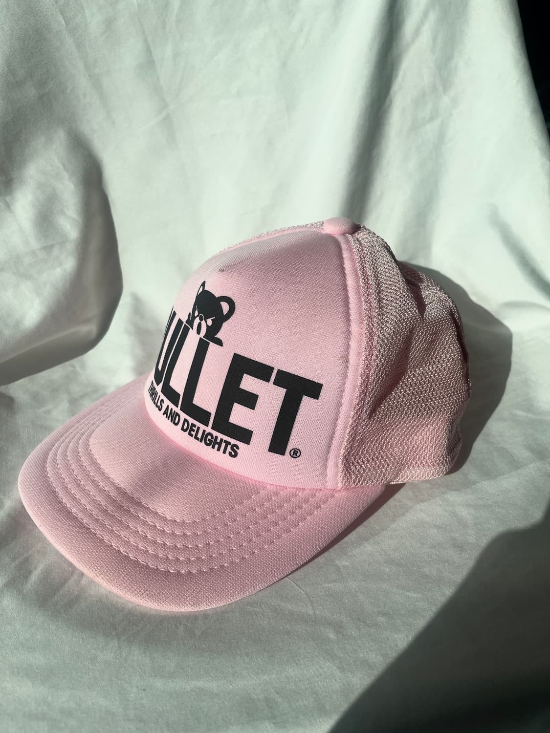 히스테릭 글래머 퍽베어 딸기우유 색 메쉬 캡 스냅백 모자 상품이미지8