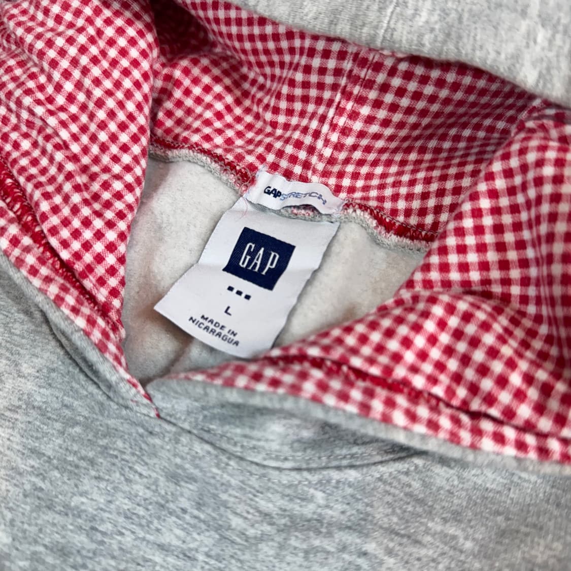 갭 GAP 그레이 레드 체크 후드티 상품이미지3