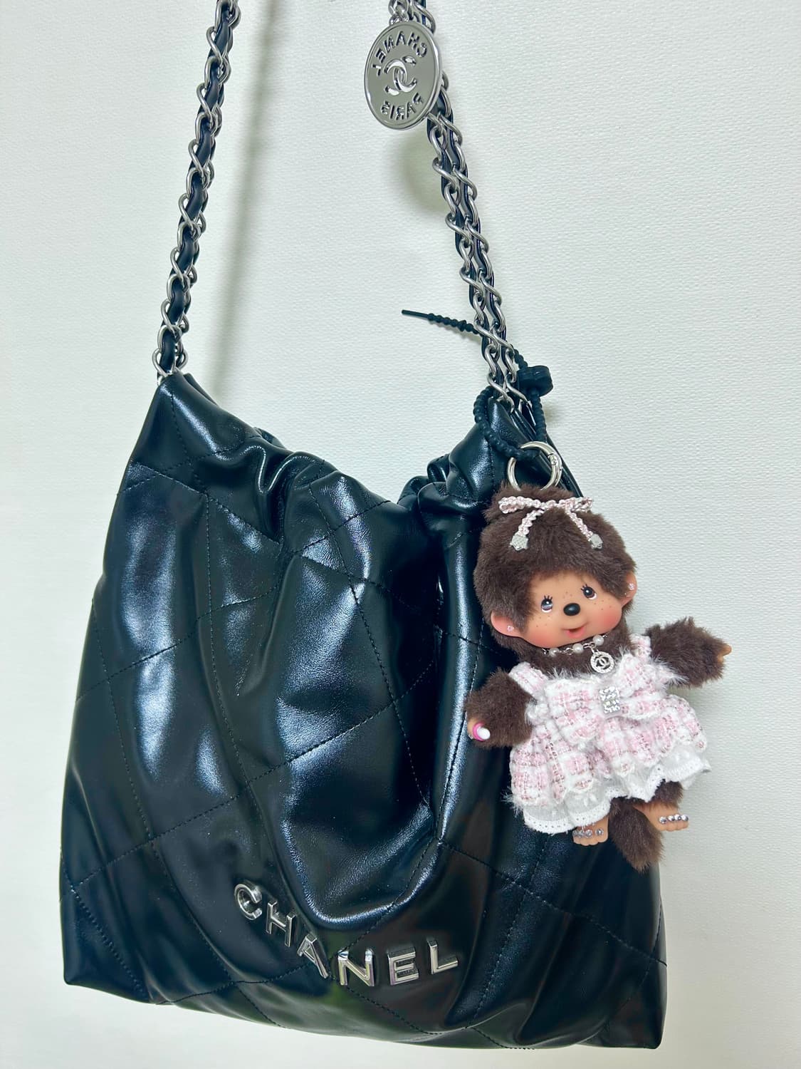 🤍정품 몬치치 커스텀 키링 – 핑크 트위드 에디션 상품이미지7