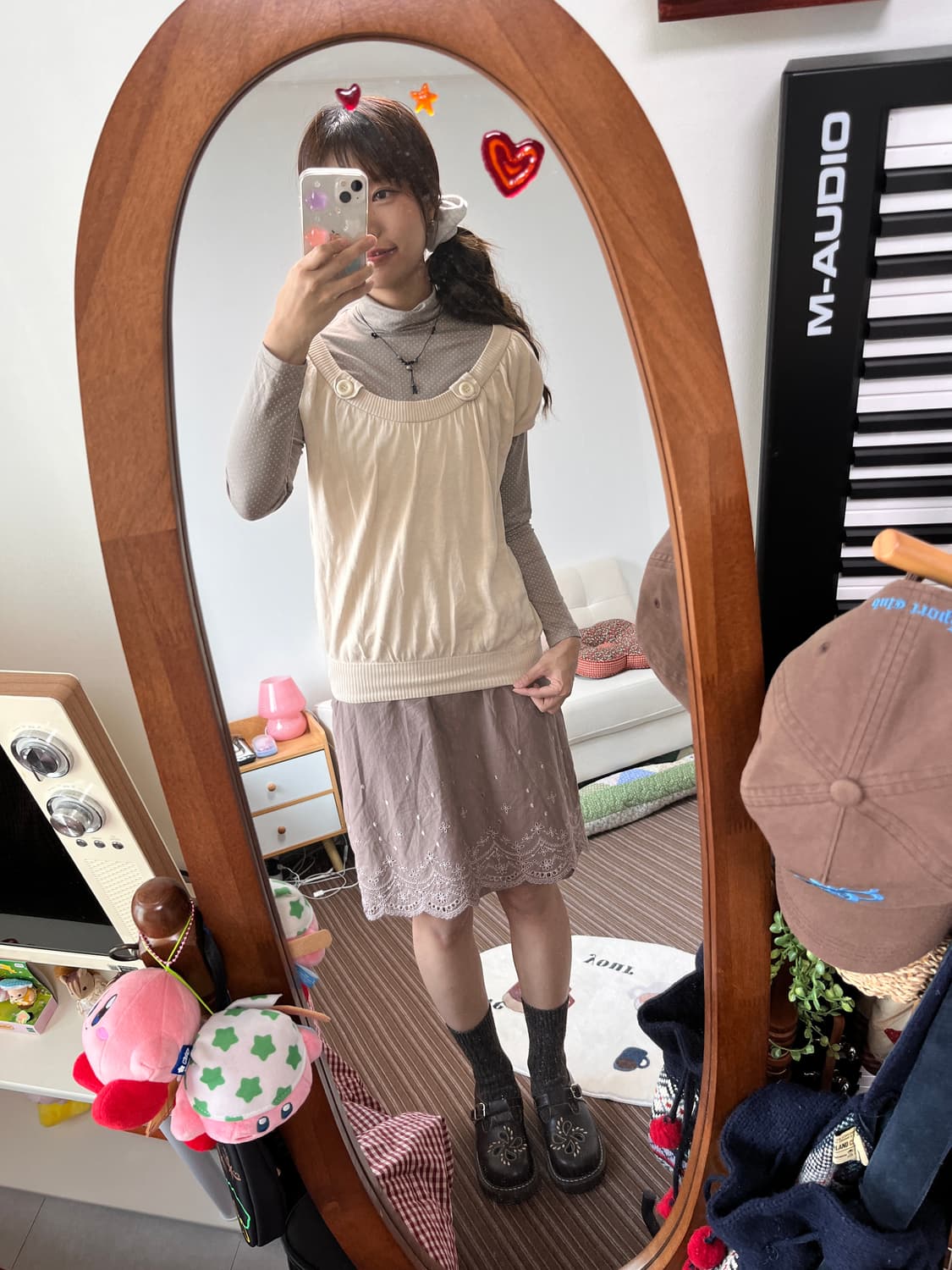 도트 이너 폴라 티셔츠 상품이미지3