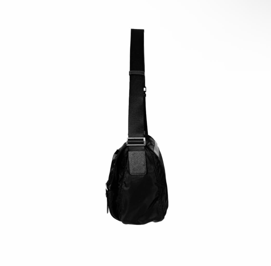 [M] 프라다 리나일론 삼각로고 투버클 메신저백 크로스백 블랙 미디움 상품이미지4