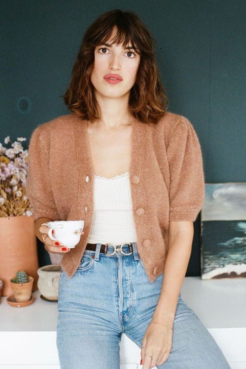 Rouje Paris NONO 볼레로 반팔 모헤어 가디건 34 상품이미지2