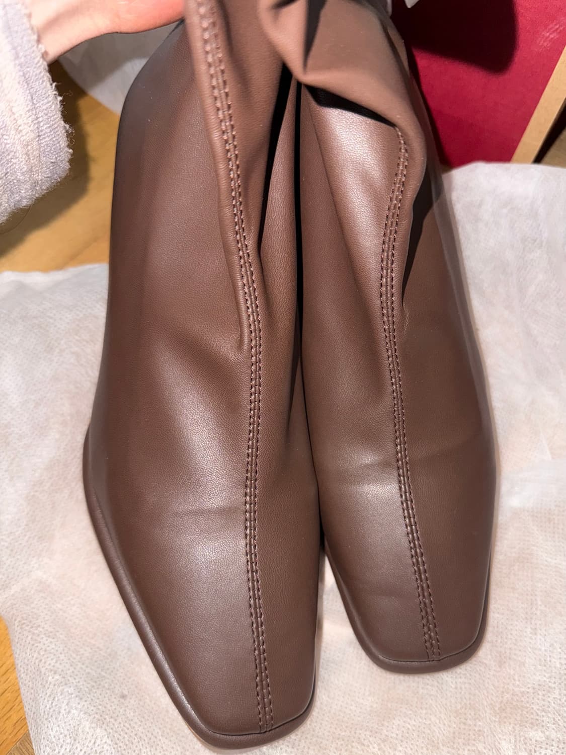 브라운 컬러 앵클부츠 235 상품이미지2