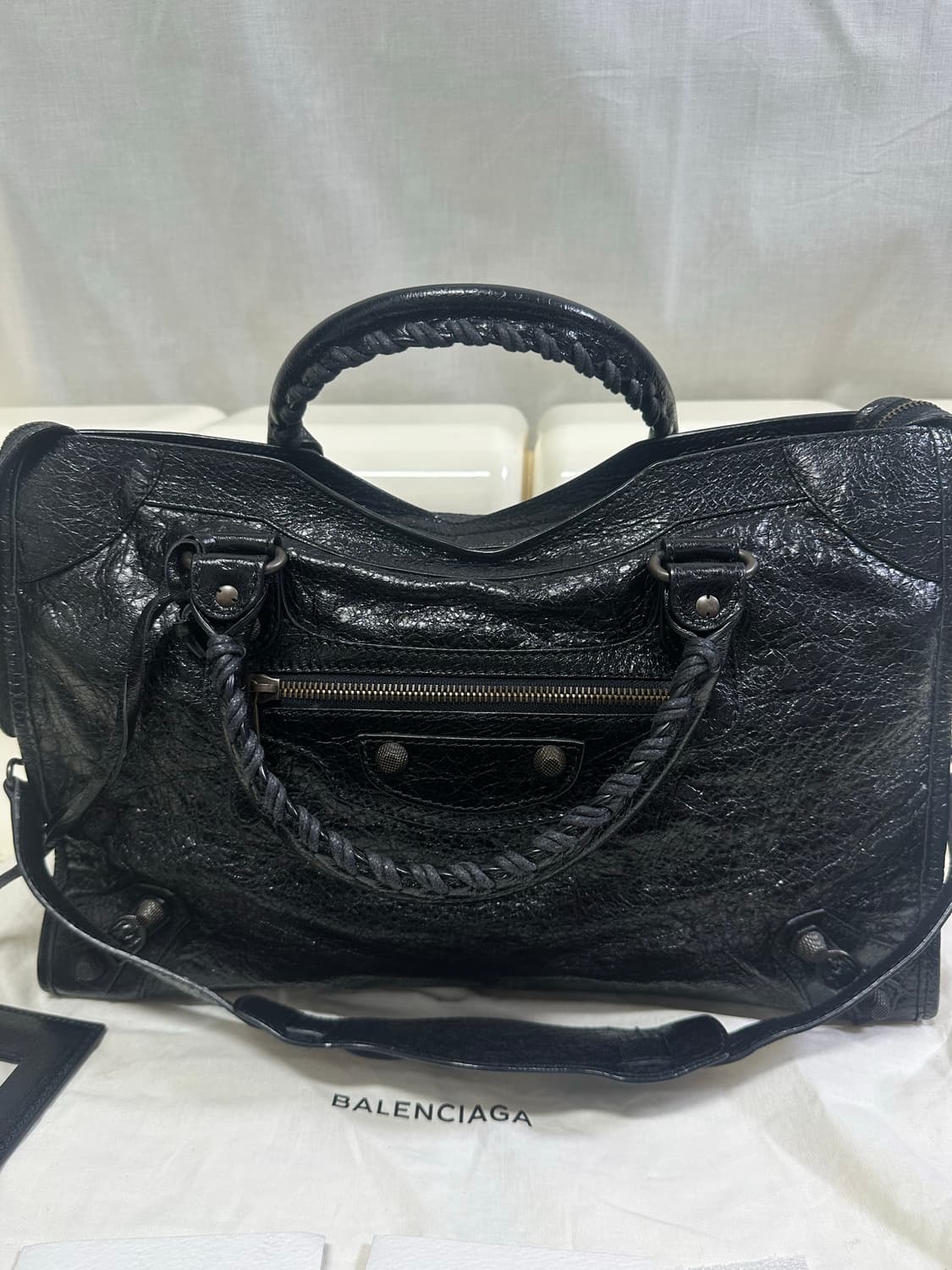 [SA 정품] 발렌시아가 시티 모터백 미디움 블랙 상품이미지4