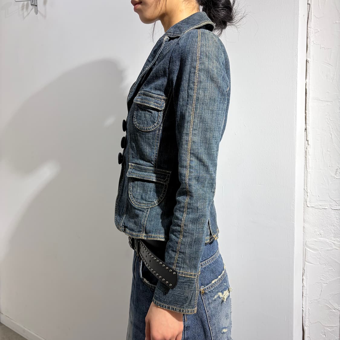 모리룩 버튼 데님자켓 블레이저 상품이미지4