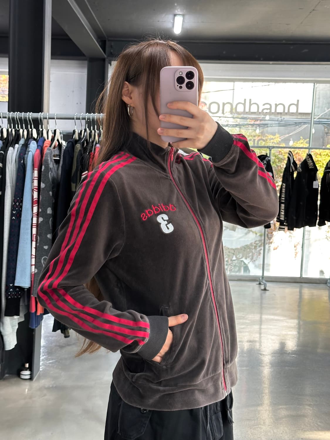 아디다스 딸기초코 자수넘버 벨루어 트랙 져지 상품이미지2