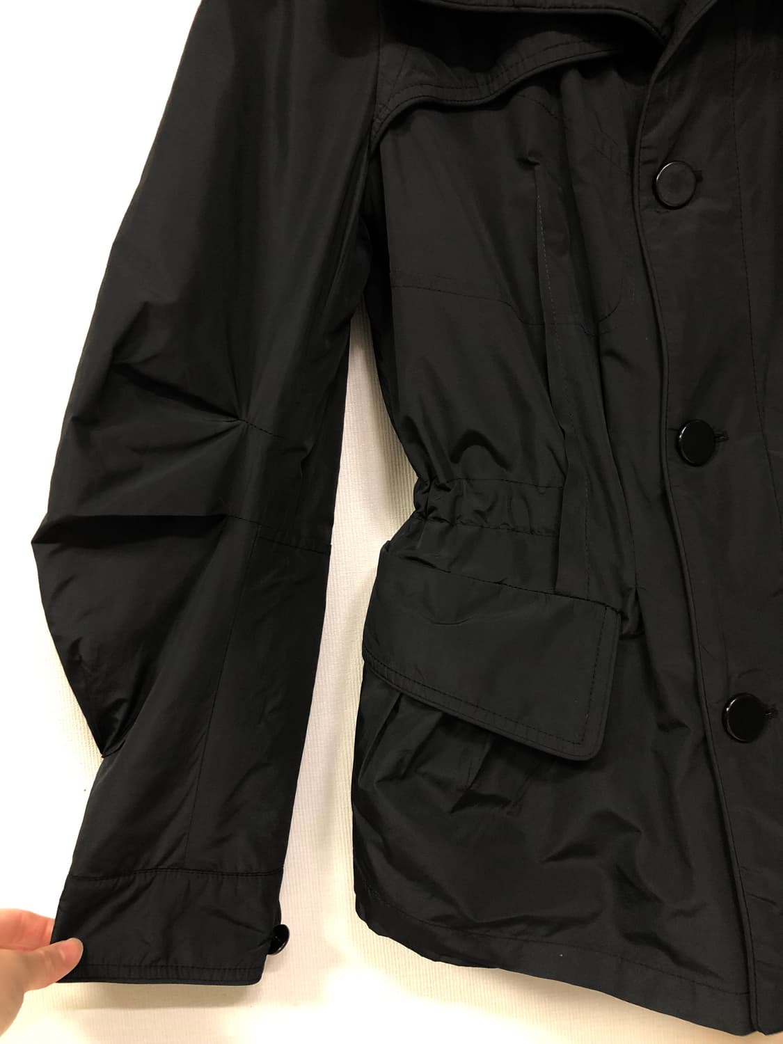 한섬 시스템 여성 하이넥 레이어드 경량 패딩 자켓 _ 블랙  상품이미지3