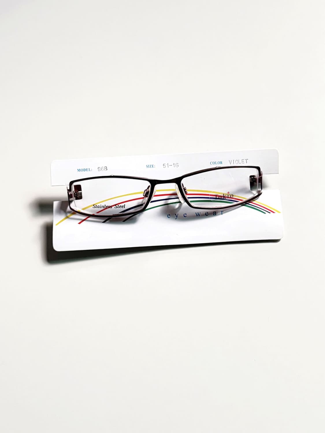 90s TOKIO 바이올렛 메탈 슬림 스퀘어 빈티지 안경 상품이미지2
