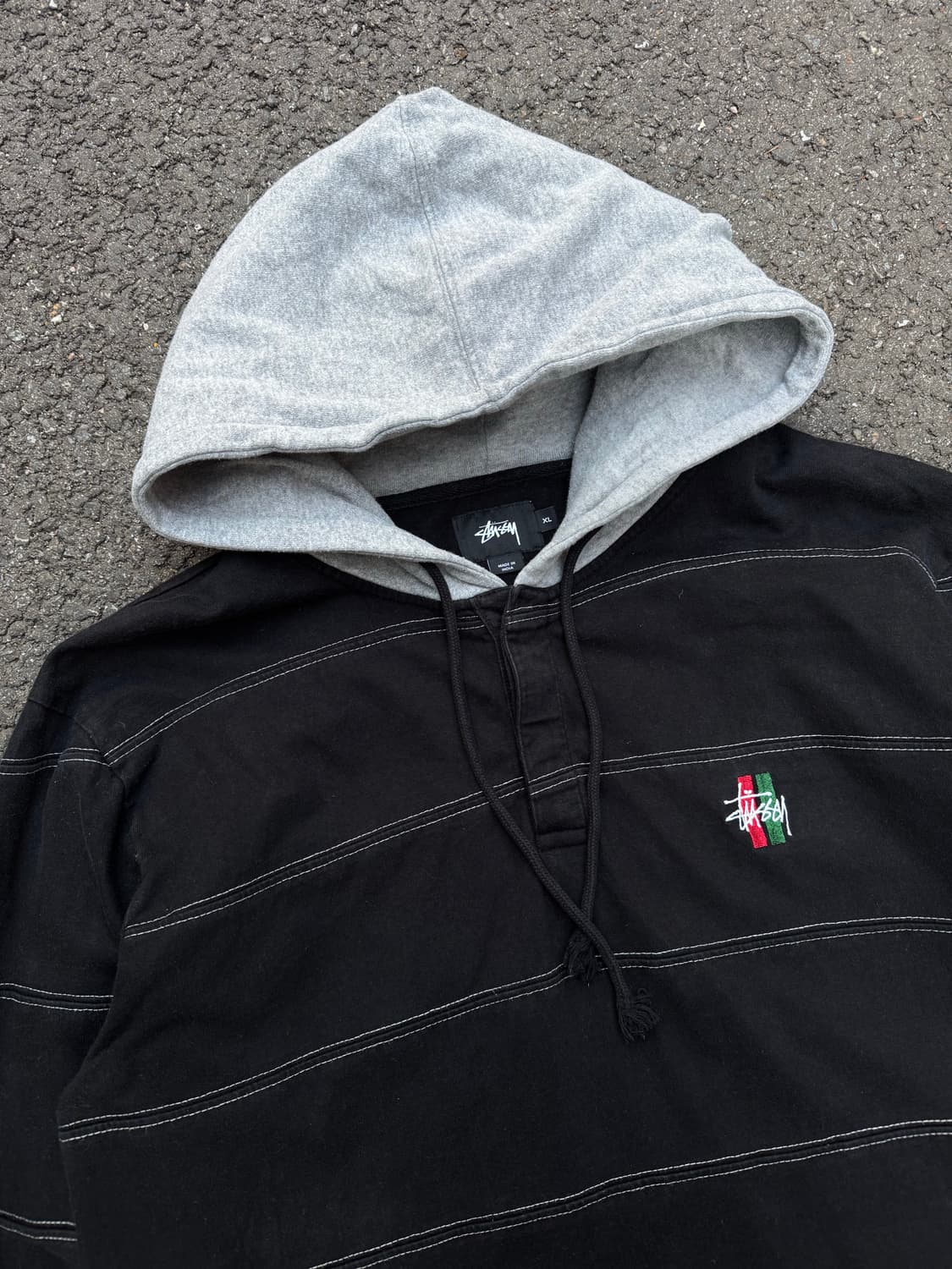 스투시 스트라이프 헤비져지 후드티 상품이미지2