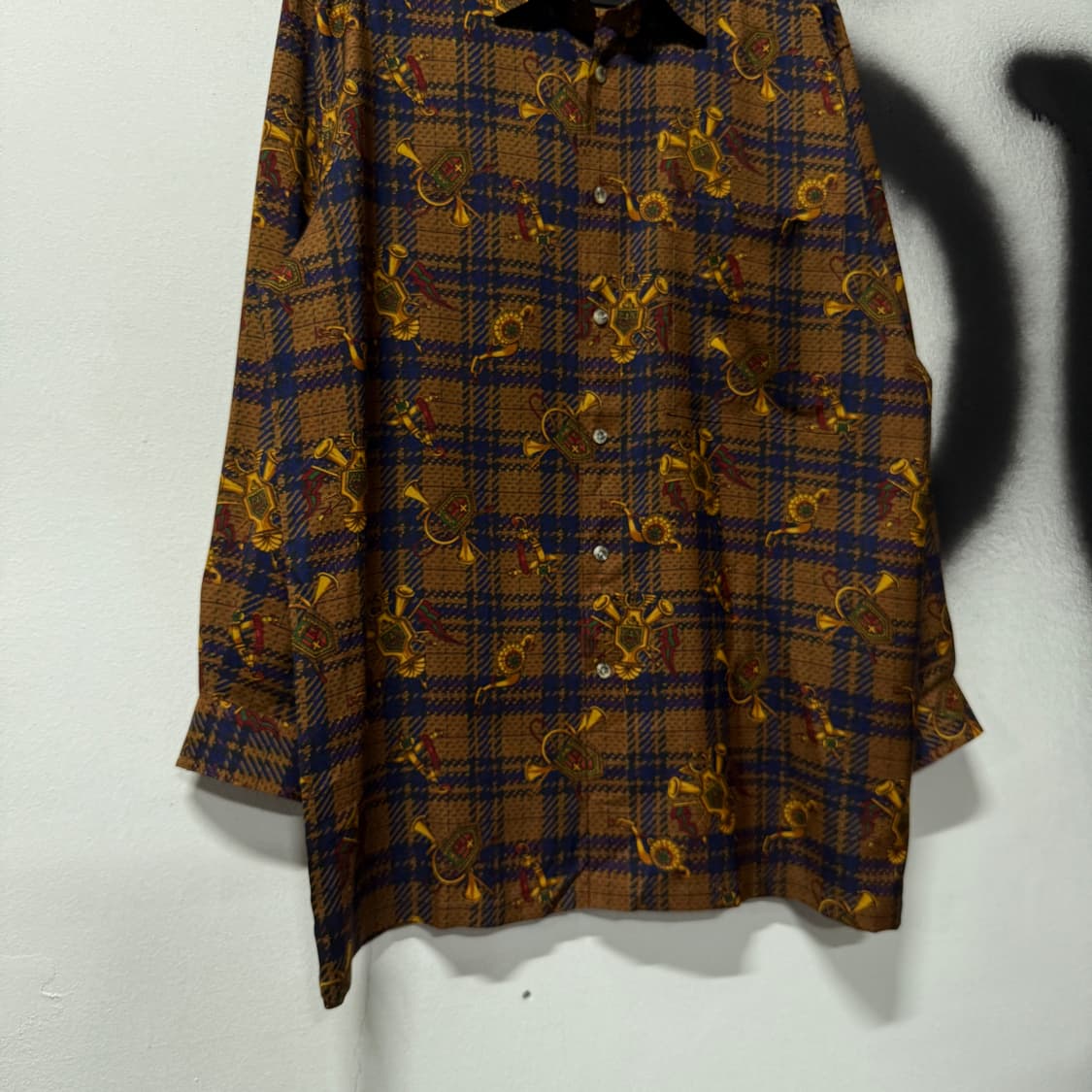 VTG 빈티지 에스닉 체크 패턴 긴팔 셔츠 상품이미지4