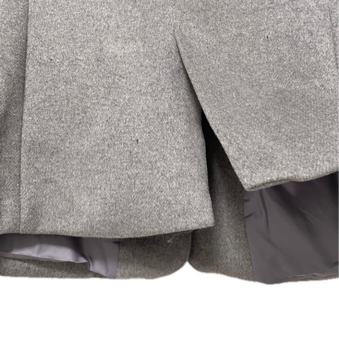 앞판 인조가죽 배색 울 노카라 자켓 상품이미지4