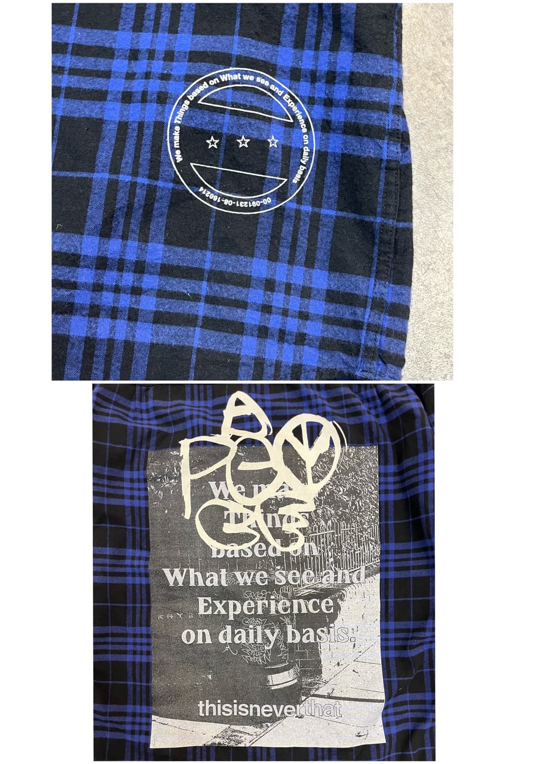 디스이즈네버뎃 체크 후드 셔츠 블루 L #csz2207 상품이미지6