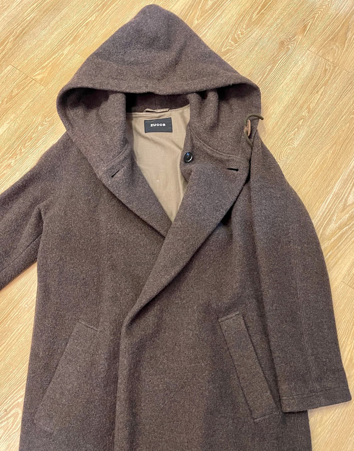 주카ZUCCA울 100% 후드 롱 코트 (M) 상품이미지7