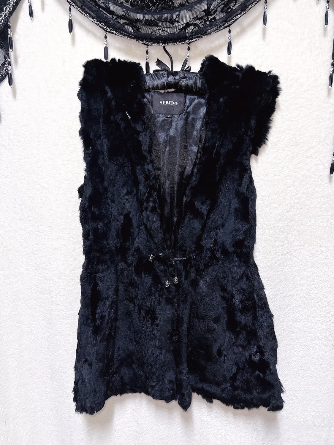 로맨틱고딕 고스펑크 오네갸루 핀터 모피 리얼퍼조끼 털코트 자켓 나나페어리 상품이미지10