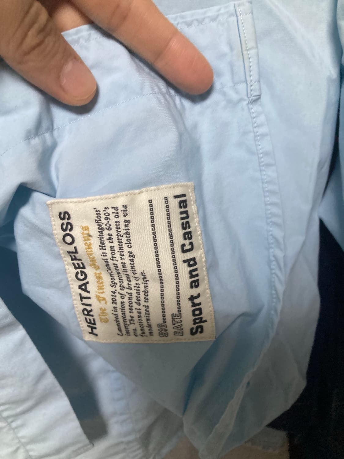 헤리티지플로스 크레스트 셔츠 (sky blue M) 상품이미지7