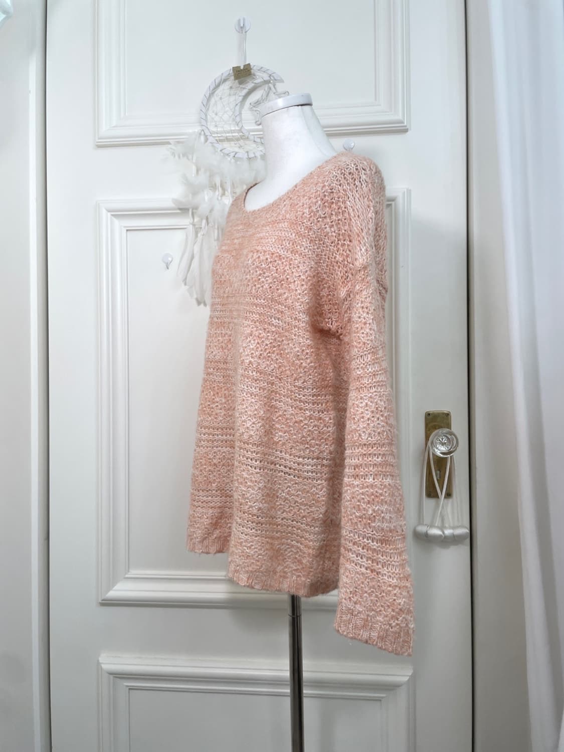 coral ivory melange glitter loose sweate 상품이미지2